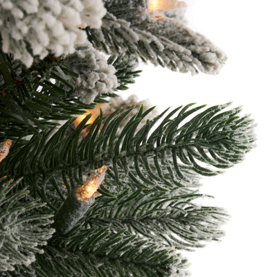 Home Heritage 7' Frosted Alpine Quick Set Pre Lit Christmas Tree (Open Box) - VMInnovations