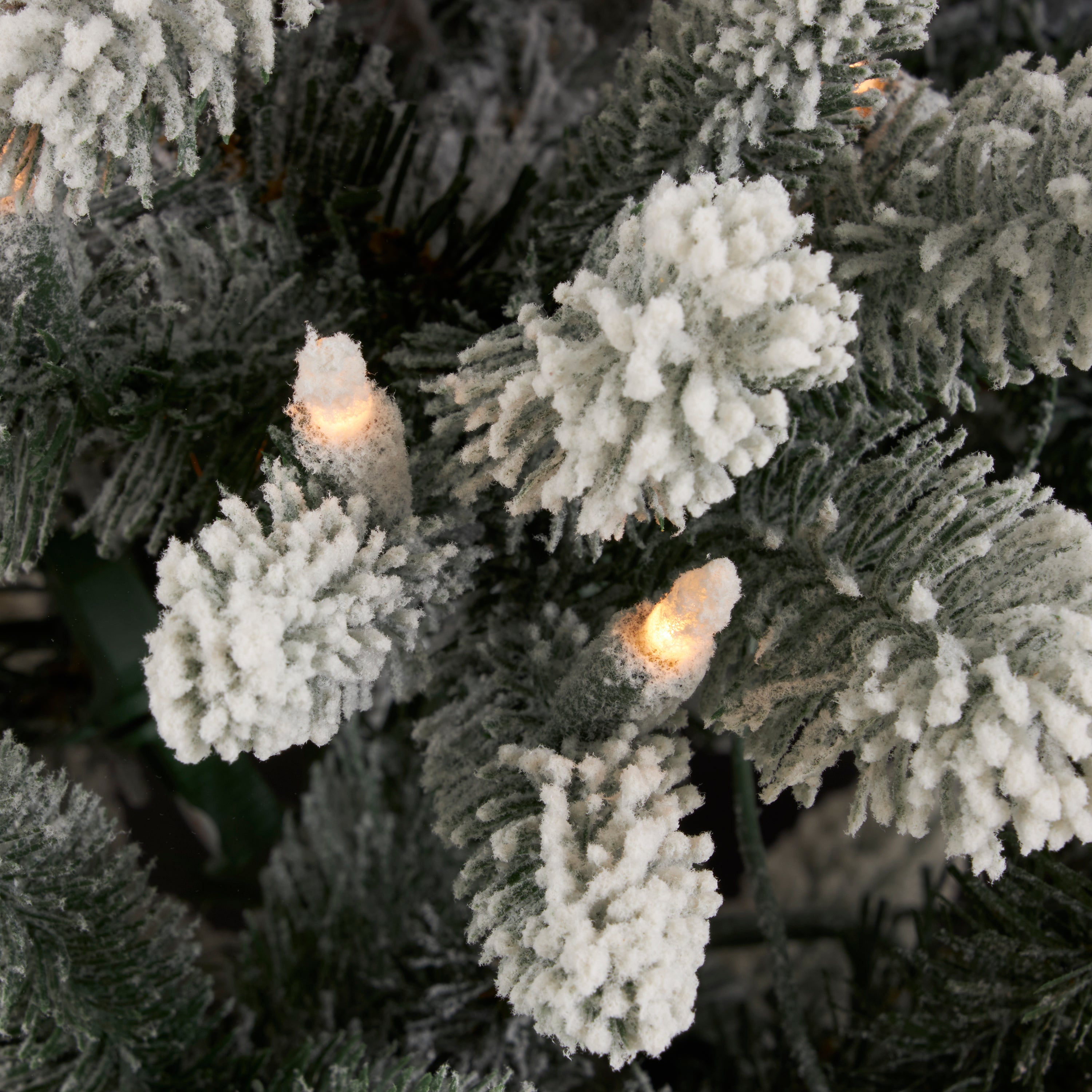 Home Heritage 7' Frosted Alpine Quick Set Flocked Christmas Lit Tree (Used) - VMInnovations