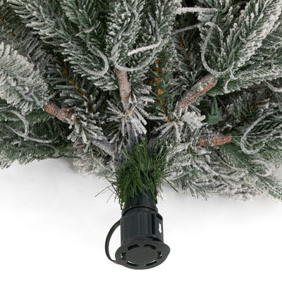 Home Heritage Anson 7' Flocked Slim 350 Clear Prelit Artificial Christmas Tree - VMInnovations