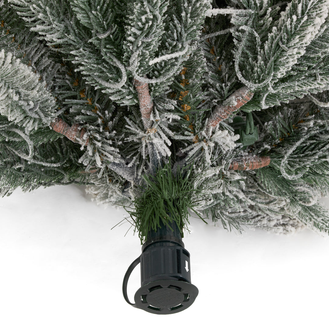 Home Heritage 7' Frosted Alpine Quick Set Pre Lit Christmas Tree (Open Box) - VMInnovations