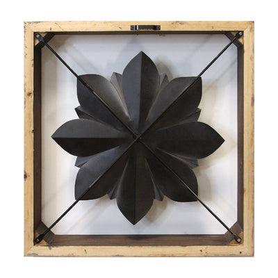 Stratton Home Decor Hanging Framed Metal Flower Wall Decoration Sculpture (Used) - VMInnovations