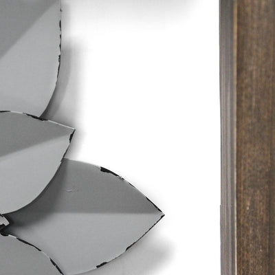Stratton Home Decor Hanging Framed Metal Flower Wall Sculpture, Grey (Open Box) - VMInnovations