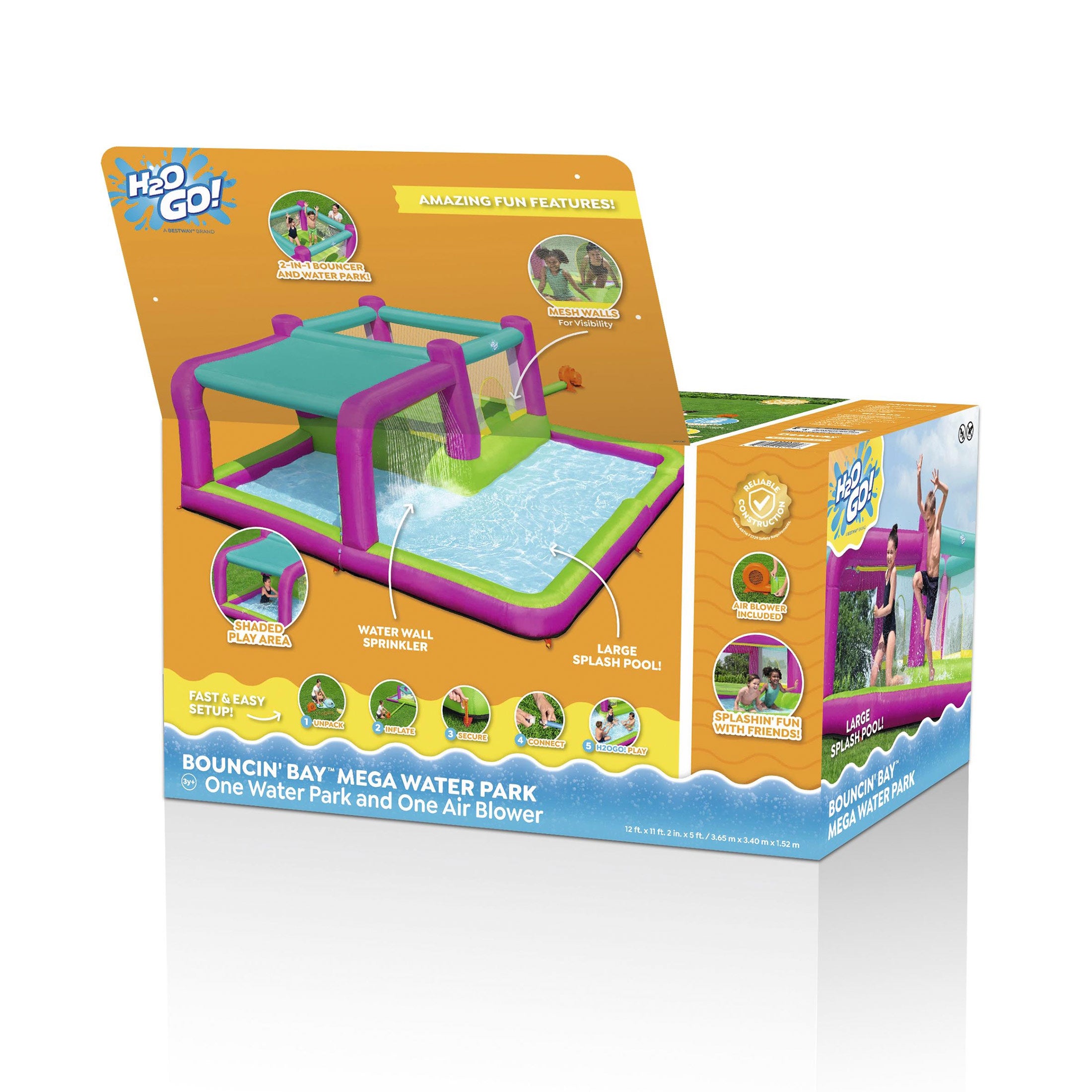 Bestway H2OGO! Bouncin' Bay Kids Inflatable Mega Water Park Outdoor Splash Pool