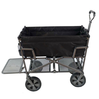 Mac Sports Heavy Duty Steel Double Decker Yard Cart Wagon, Black (Used) - VMInnovations