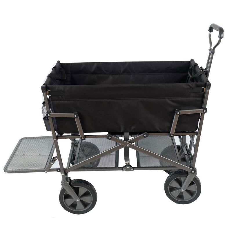 Mac Sports Heavy Duty Steel Double Decker Yard Cart Wagon, Black (Used)