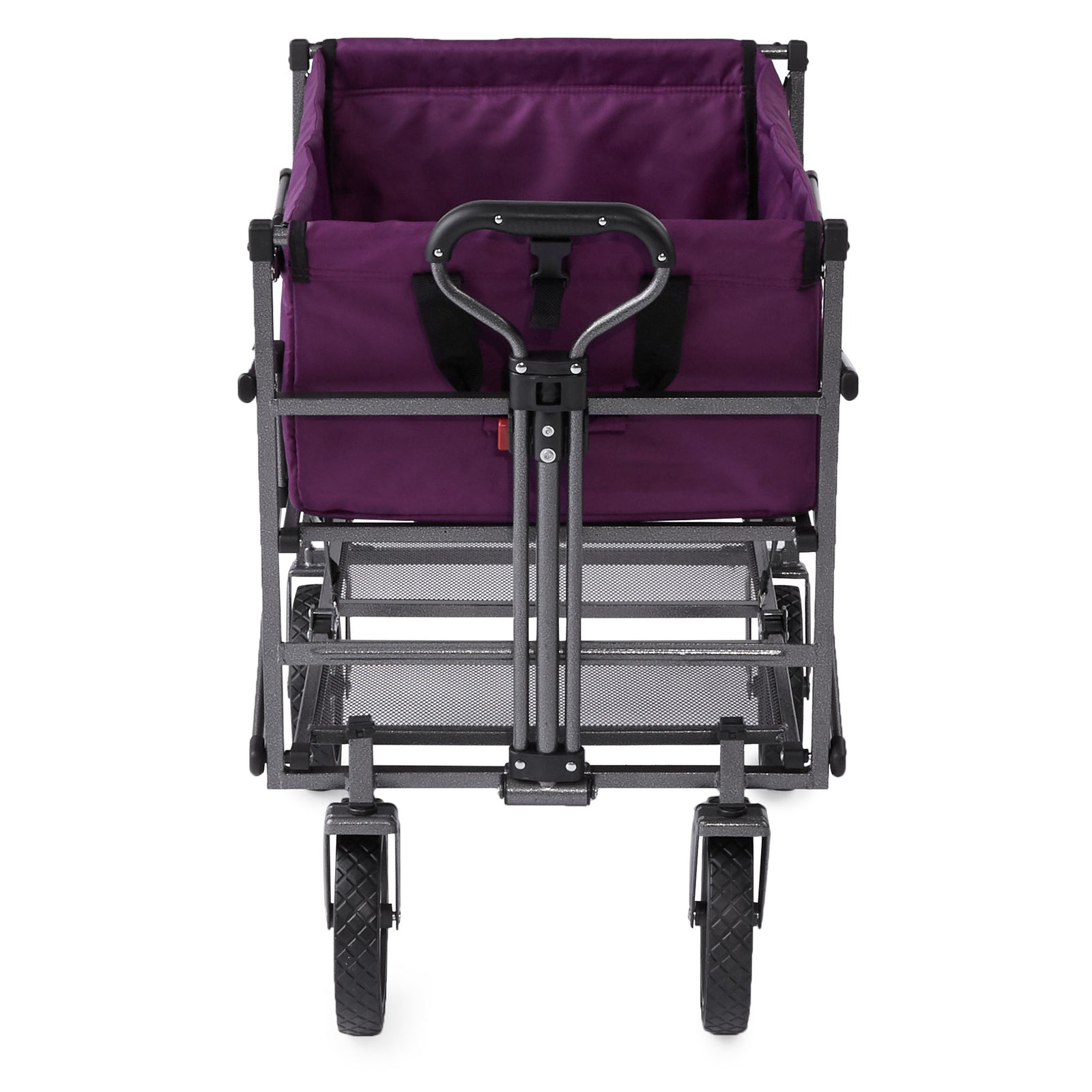 Mac Sports Double Decker Collapsible Outdoor Cart Utility Garden Wagon, Purple - VMInnovations