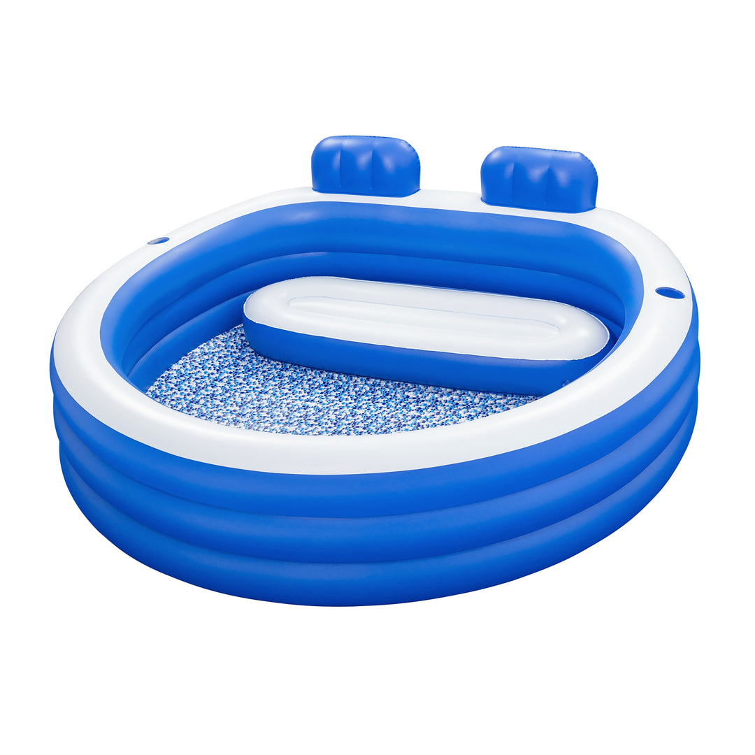 H2OGO! Splash Paradise Inflatable Family Pool with Headrests,  7'7" x 7'2" x 31" - VMInnovations