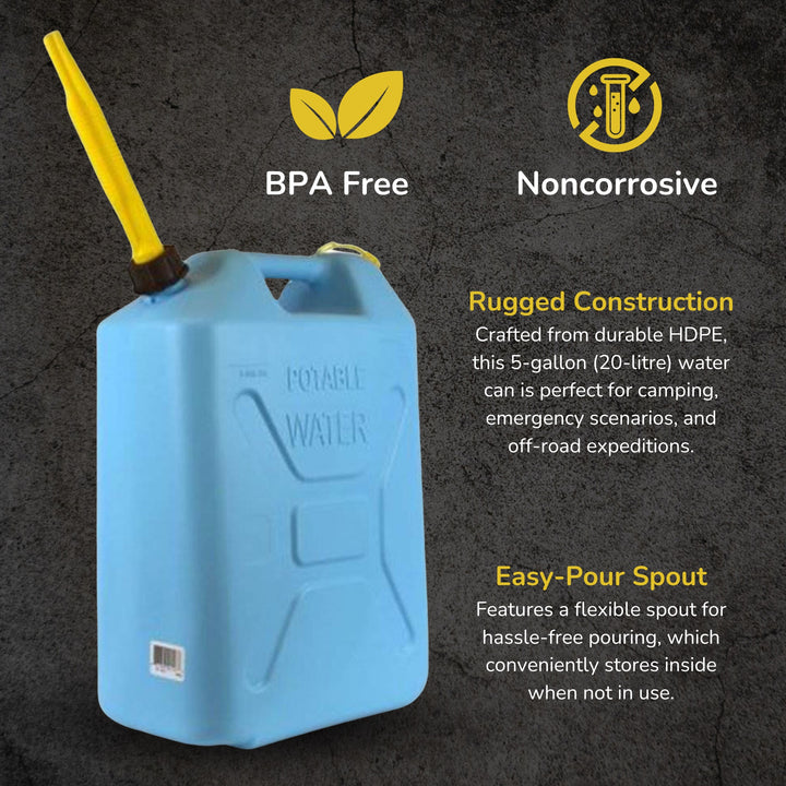 Scepter 5 Gallon Military Style Water Can Container w/ Flexible Spout (Open Box) - VMInnovations