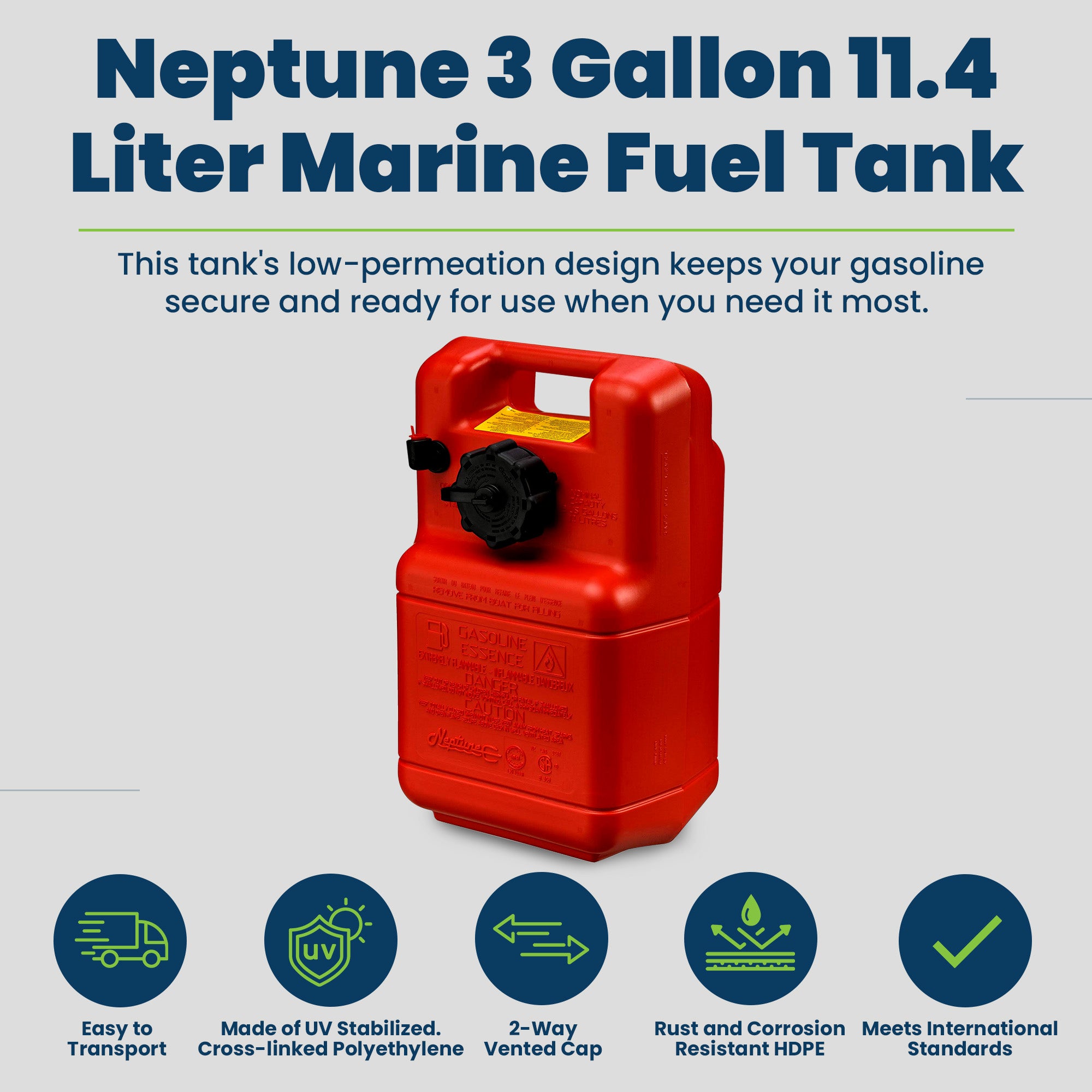 Scepter Neptune 3 Gallon 11.4 Liter EPA + CARB Tank, Red, 8590 - VMInnovations