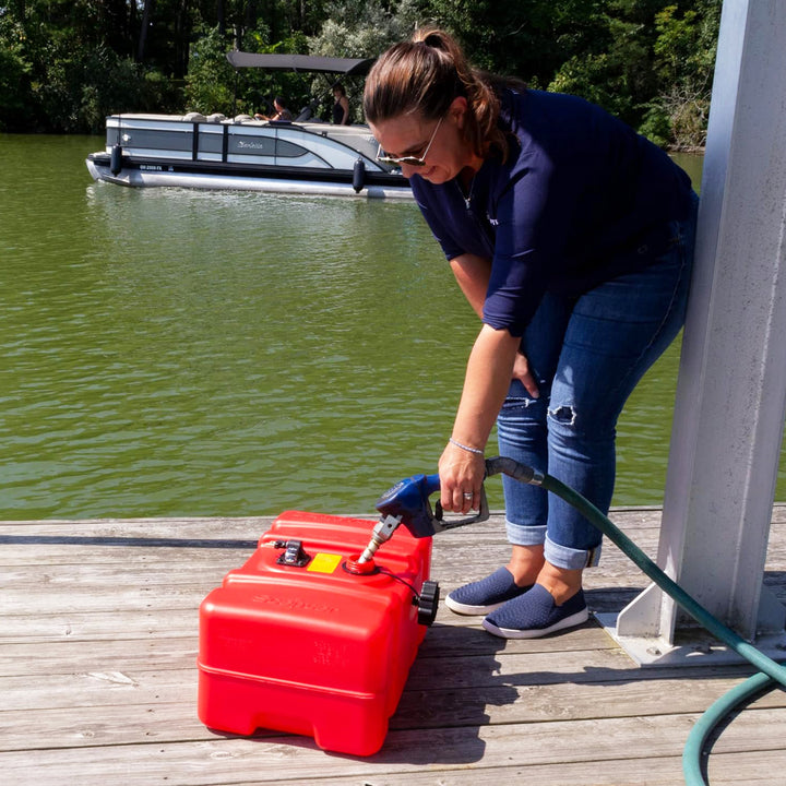 Scepter 9 Gallon Rectangular Portable Marine & Boat Fuel Container w/ Hard Cap