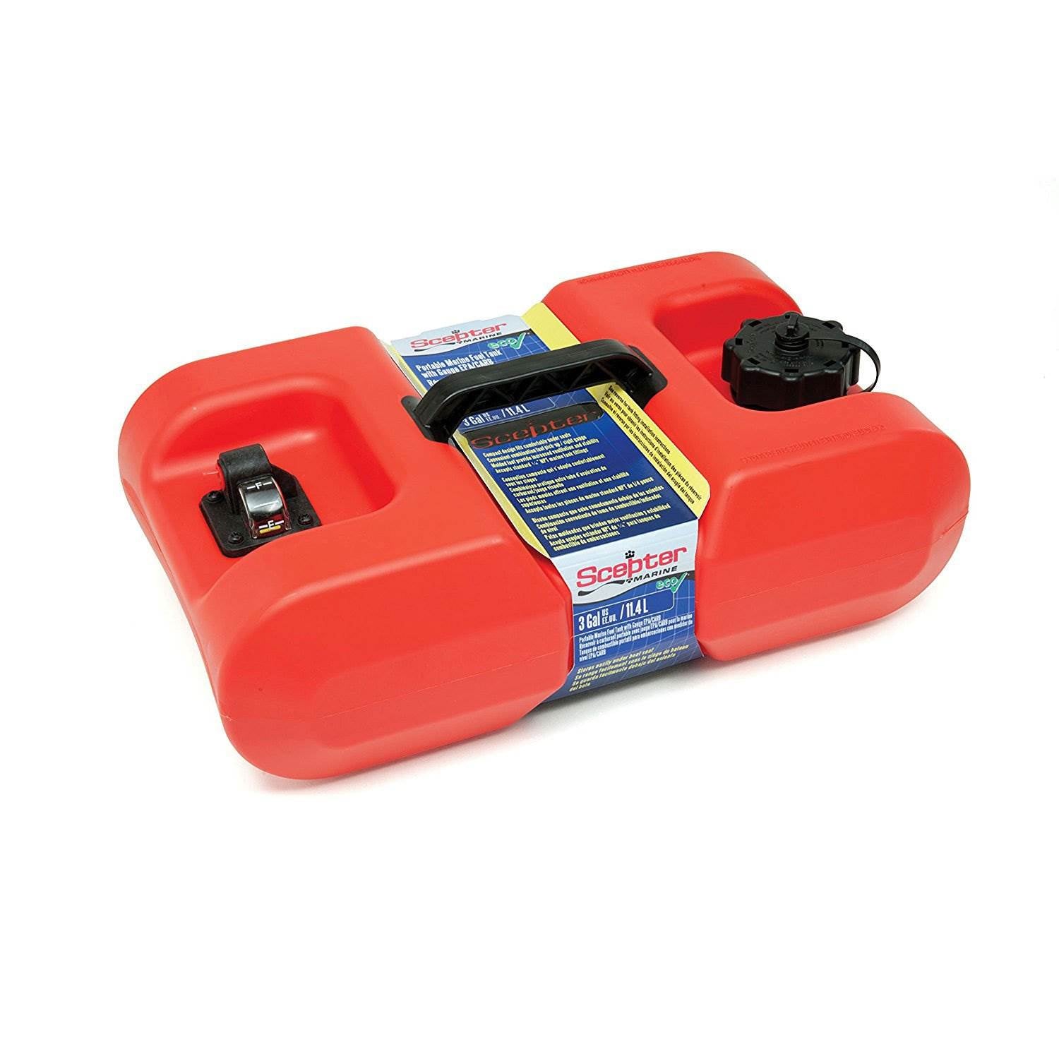 Scepter 3 Gallon EPA and CARB Certified Marine Portable Gas Can with Hard Cap - VMInnovations