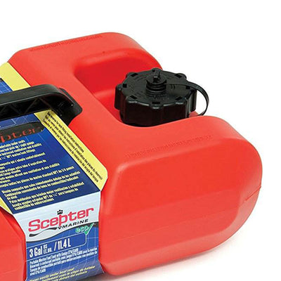 Scepter 3 Gallon EPA and CARB Certified Marine Portable Gas Can with Hard Cap - VMInnovations