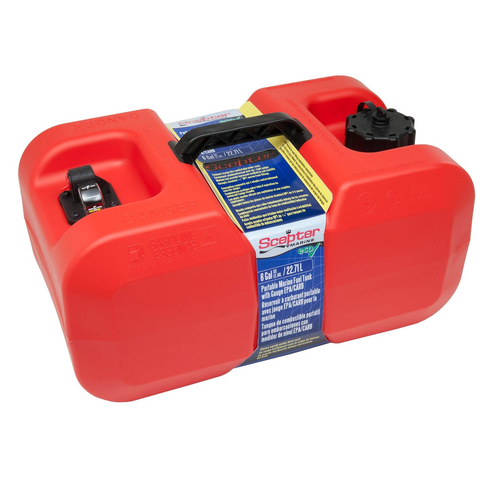 Scepter EPA CARB Marine Under the Seat Fuel Container, 6 Gallon (Open Box) - VMInnovations