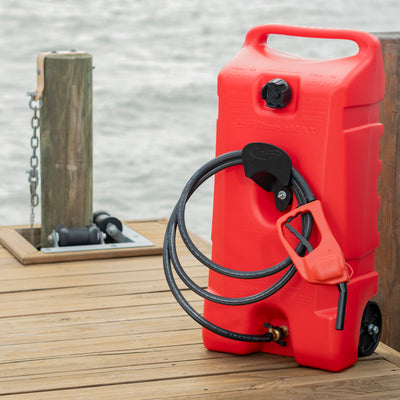 Scepter Flo N' Go Duramax 14 Gal Gas Fuel Tank Container & Pump, Red - VMInnovations