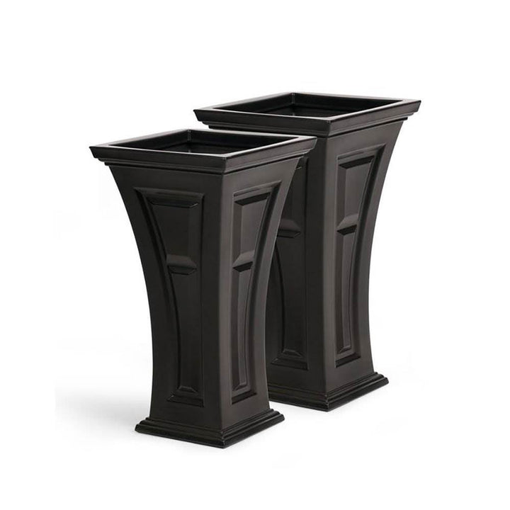 YIMBY Heritage Self Watering Large Garden Patio Planter Pot, 2 Pack (Open Box)
