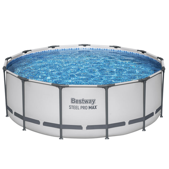 Bestway Steel Pro MAX 13 Foot Round Above Ground Pool Set w/ 3 Layer Liner(Used)