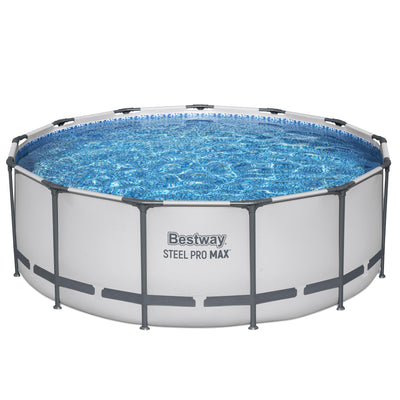 Bestway Steel Pro MAX 13 Foot Round Above Ground Pool Set w/ 3 Layer Liner(Used)