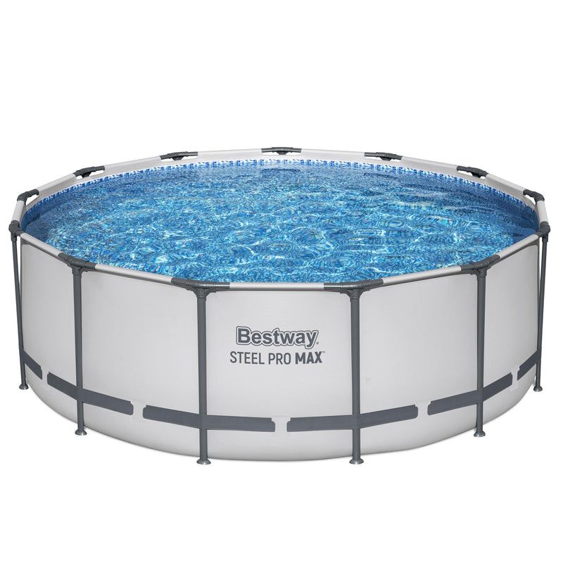 Bestway Steel Pro MAX 13 Foot Round Above Ground Pool Set w/ 3 Layer Liner(Used)