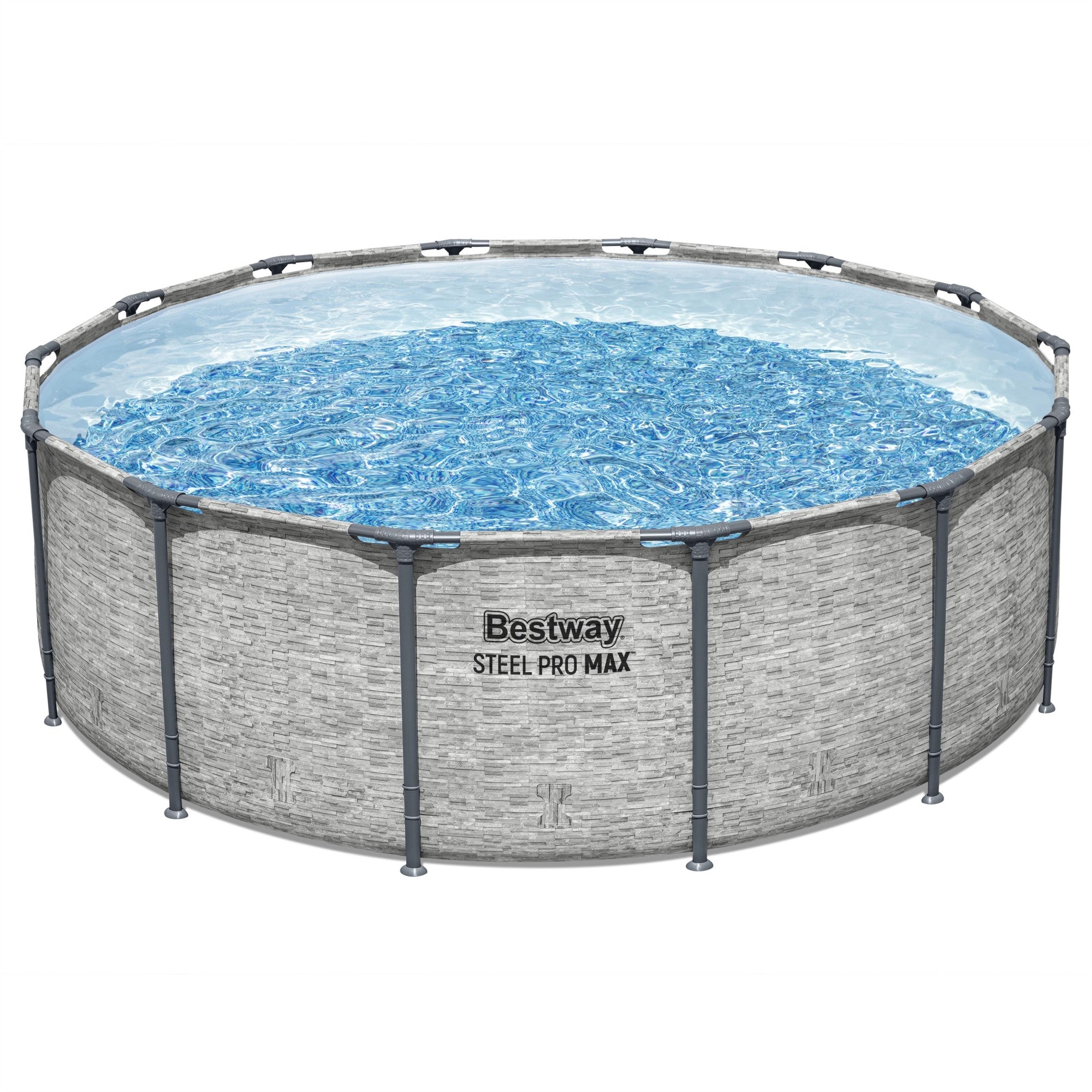 Bestway Steel Pro MAX 14 Foot Above Ground Pool Set w/ 3 Layer Liner (Used)