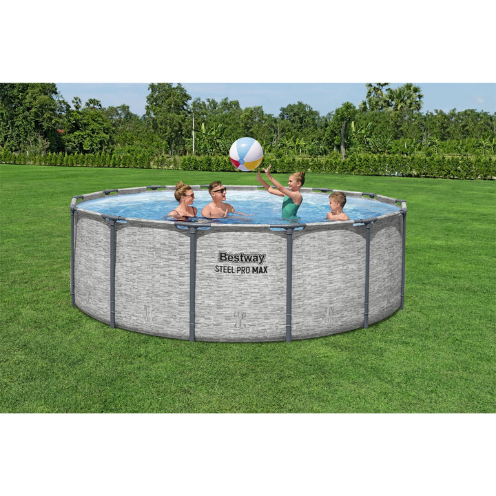 Bestway Steel Pro MAX 14 Foot Above Ground Pool Set w/ 3 Layer Liner (Open Box)