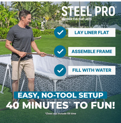 Bestway Steel Pro 12' x 6'7" x 26" Above Ground Outdoor Swimming Pool (Open Box)