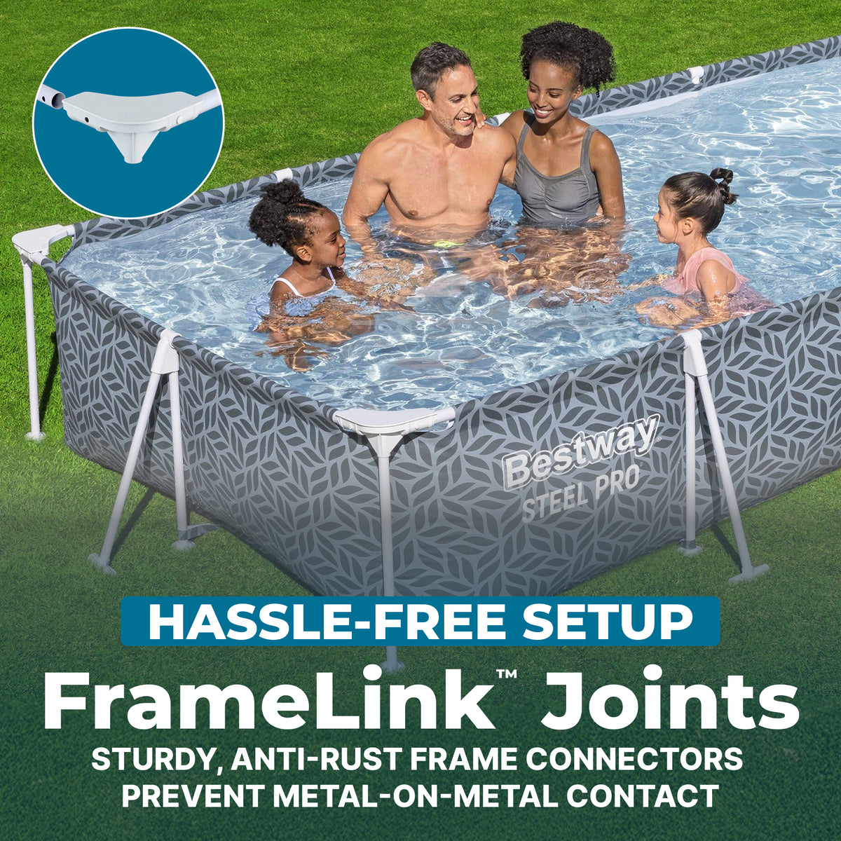 Bestway Steel Pro 12' x 6'7" x 26" Above Ground Outdoor Swimming Pool (Open Box)