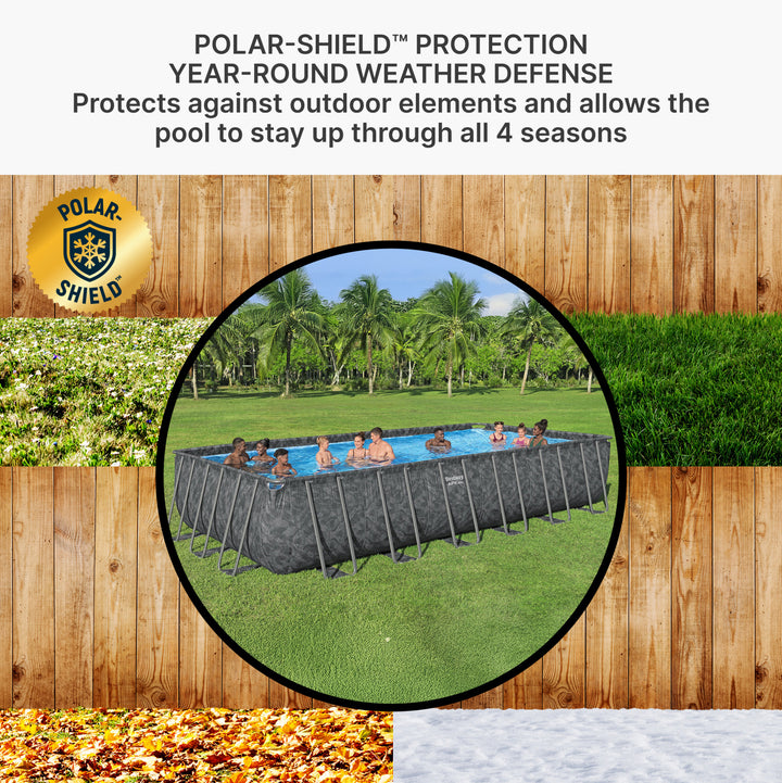 Bestway APX 365 24' x 12' x 52" Rectangular Above Ground Pool Set(For Parts)