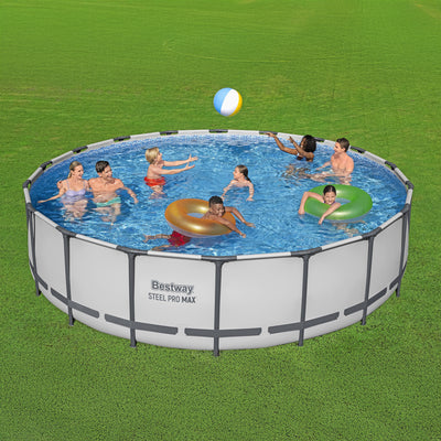 Bestway 18ft x 48in Steel Pro Frame Pool Set & 6 Coleman Replacement Cartridges