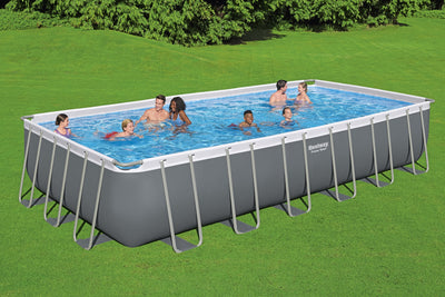 Bestway 24ft x 12ft x 52in Rectangular Frame Family Swimming Pool & Test Kit - VMInnovations