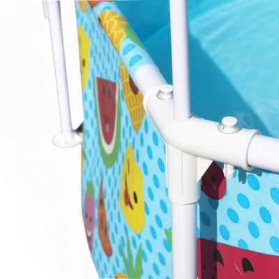 Bestway 8' x 20" Above Ground Kids Round Swimming Pool with Shaded Canopy, Fruit