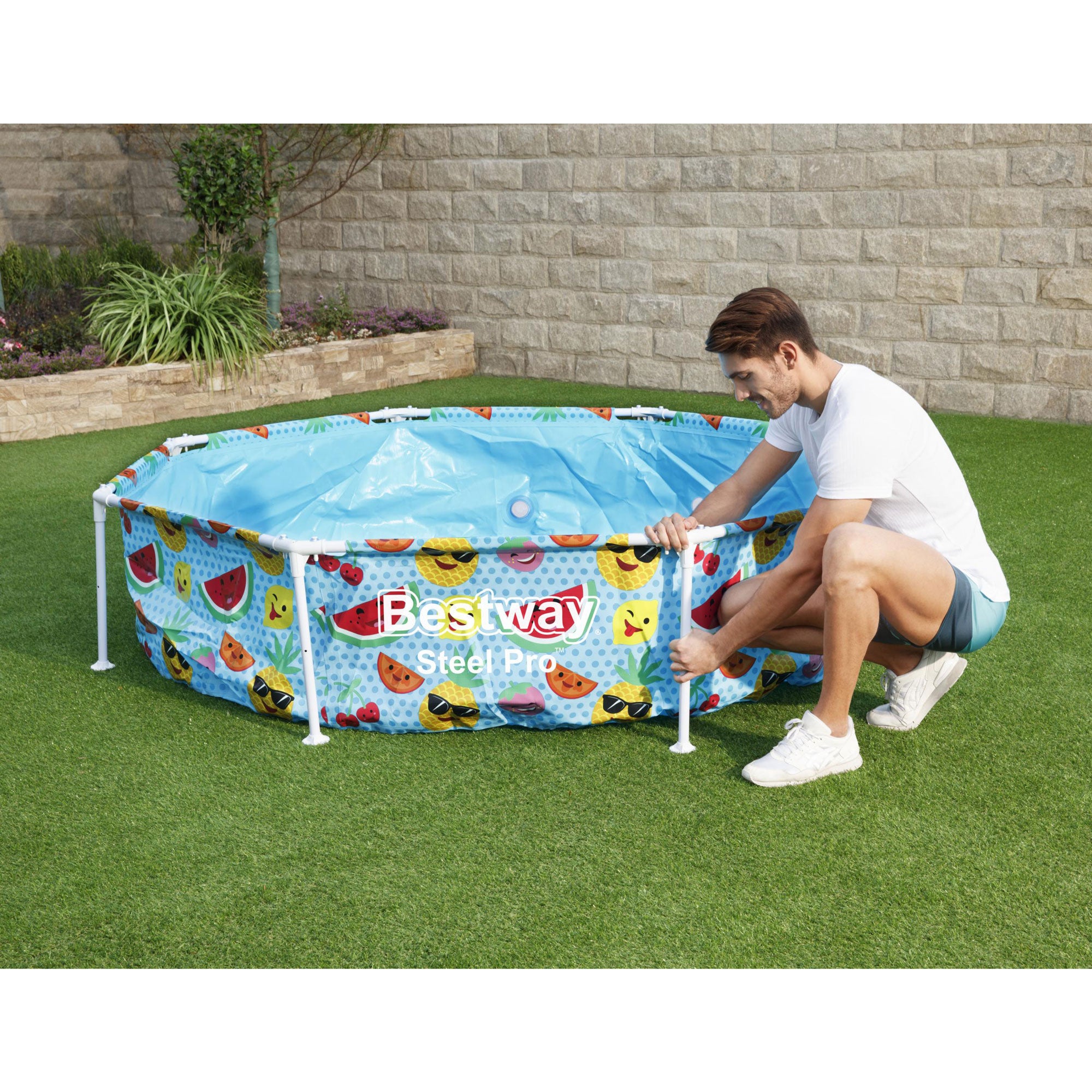 Bestway 8 Ft x 20 In UV Careful Splash in Shade Spray Round Pool (Open Box) - VMInnovations