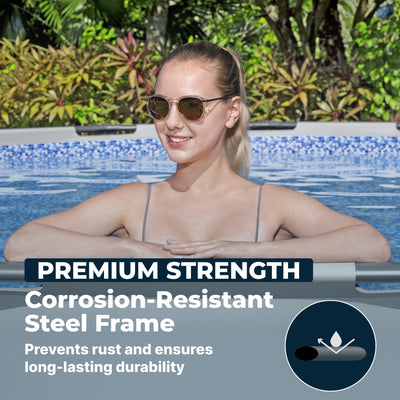 Bestway Steel Pro MAX 15' x 48" Metal Frame Pool with Deluxe Maintenance Kit