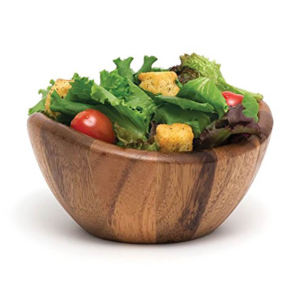 Lipper International Wooden Acacia Wave Shape Salad Serveware Bowl, Set of 32