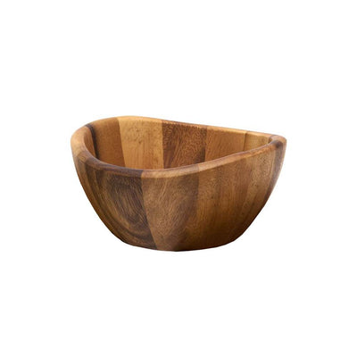 Lipper International Wooden Acacia Wave Shape Salad Serveware Bowl, Set of 32