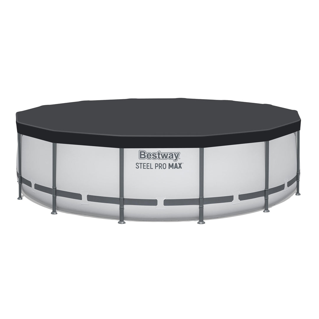 Bestway Steel Pro MAX 14' x 42" Above Ground Swimming Pool Set, Gray (Open Box) - VMInnovations