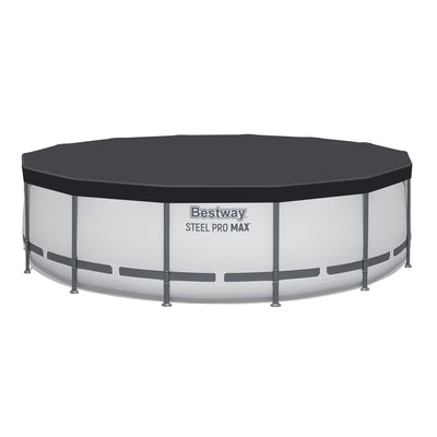 Bestway Steel Pro MAX 14' x 42" Above Ground Swimming Pool Set, Gray (Open Box) - VMInnovations