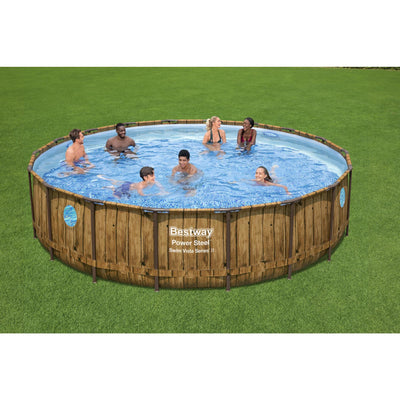 Bestway Power Steel Swim Vista 18' x 48" Round Above Ground Swimming Pool(Used)