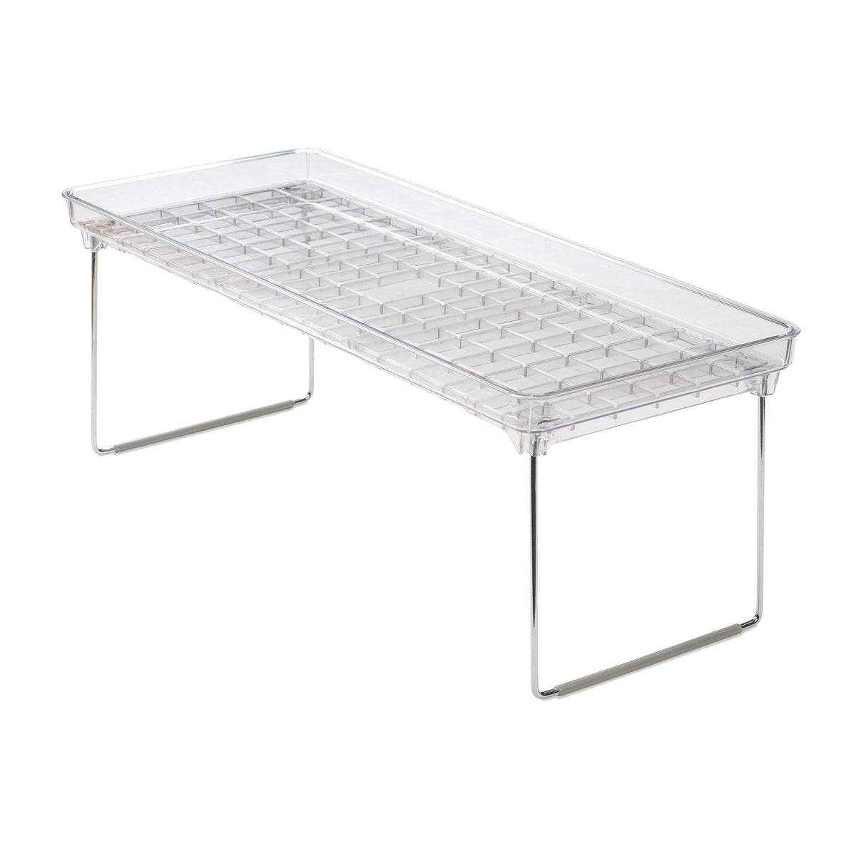 Madesmart Clear Stacking Cabinet Countertop Organizer Storage Rack Shelf, Large