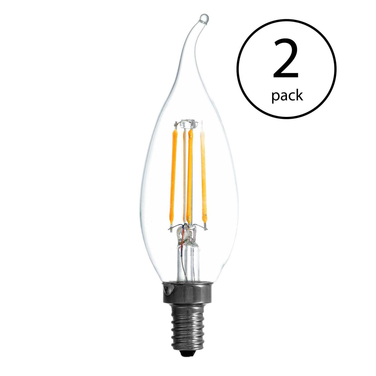 Sylvania Filament LED 60W Candelabra Base Dimmable Light Bulb (2 Pack)(Open Box)