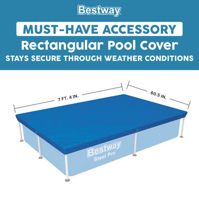 Bestway Flowclear Rectangle 8'6" x 67" Cover for Above Ground Pools (Cover Only)