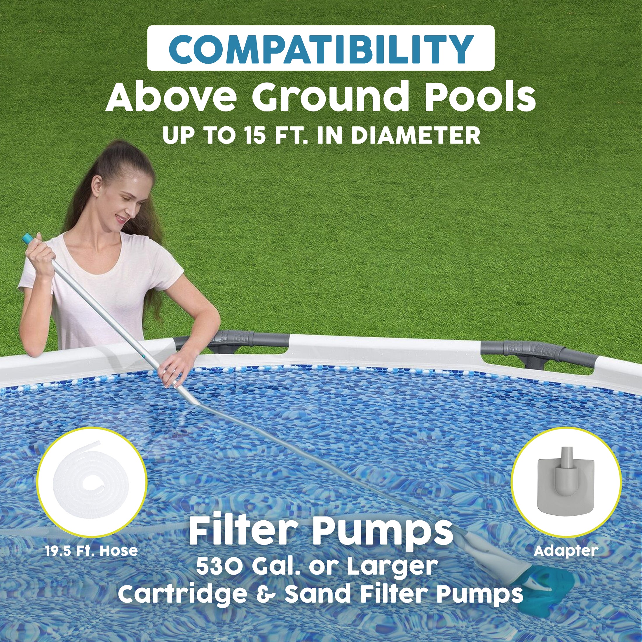 Bestway Flowclear AquaCrawl 88 Inch Pool Vacuum for 15 Feet Above Ground Pools