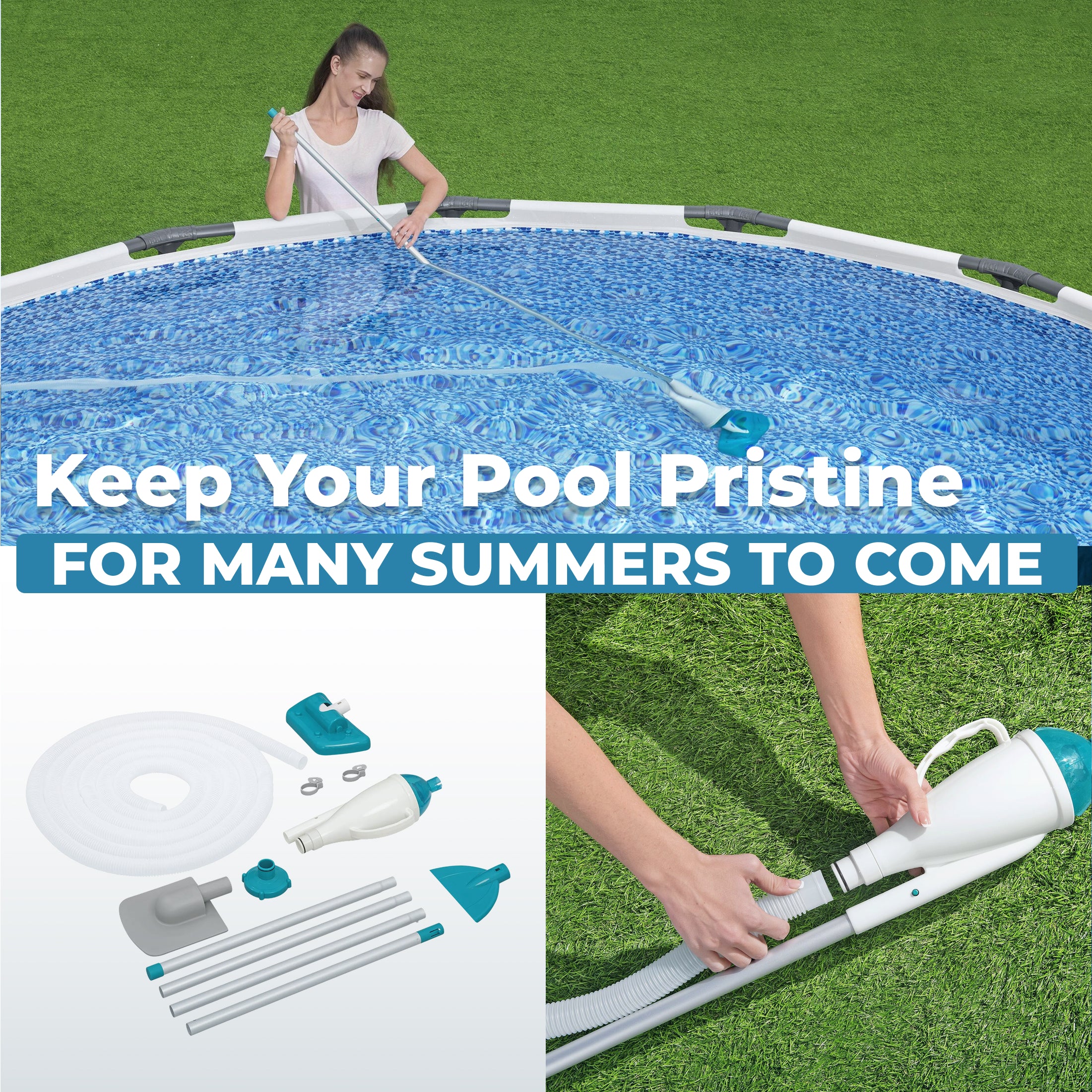 Bestway Flowclear AquaCrawl 88 Inch Pool Vacuum for 15 Feet Above Ground Pools