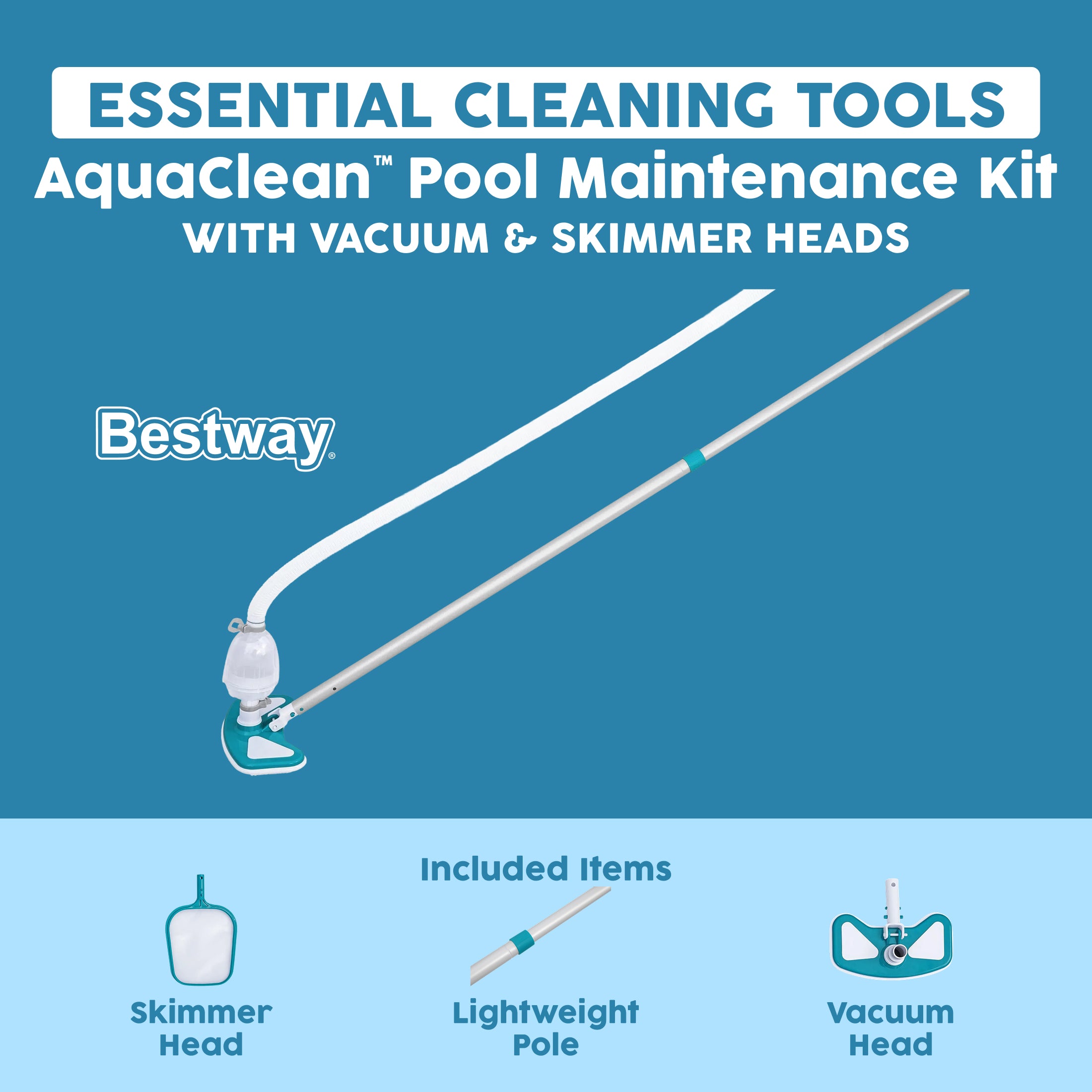 Bestway AquaClean 110 Inch Pool Vacuum for 20 Feet Above Ground Pools (Used)