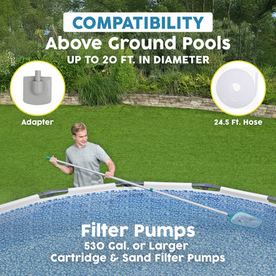 Bestway AquaClean 110 Inch Pool Vacuum for 20 Feet Above Ground Pools (Used)