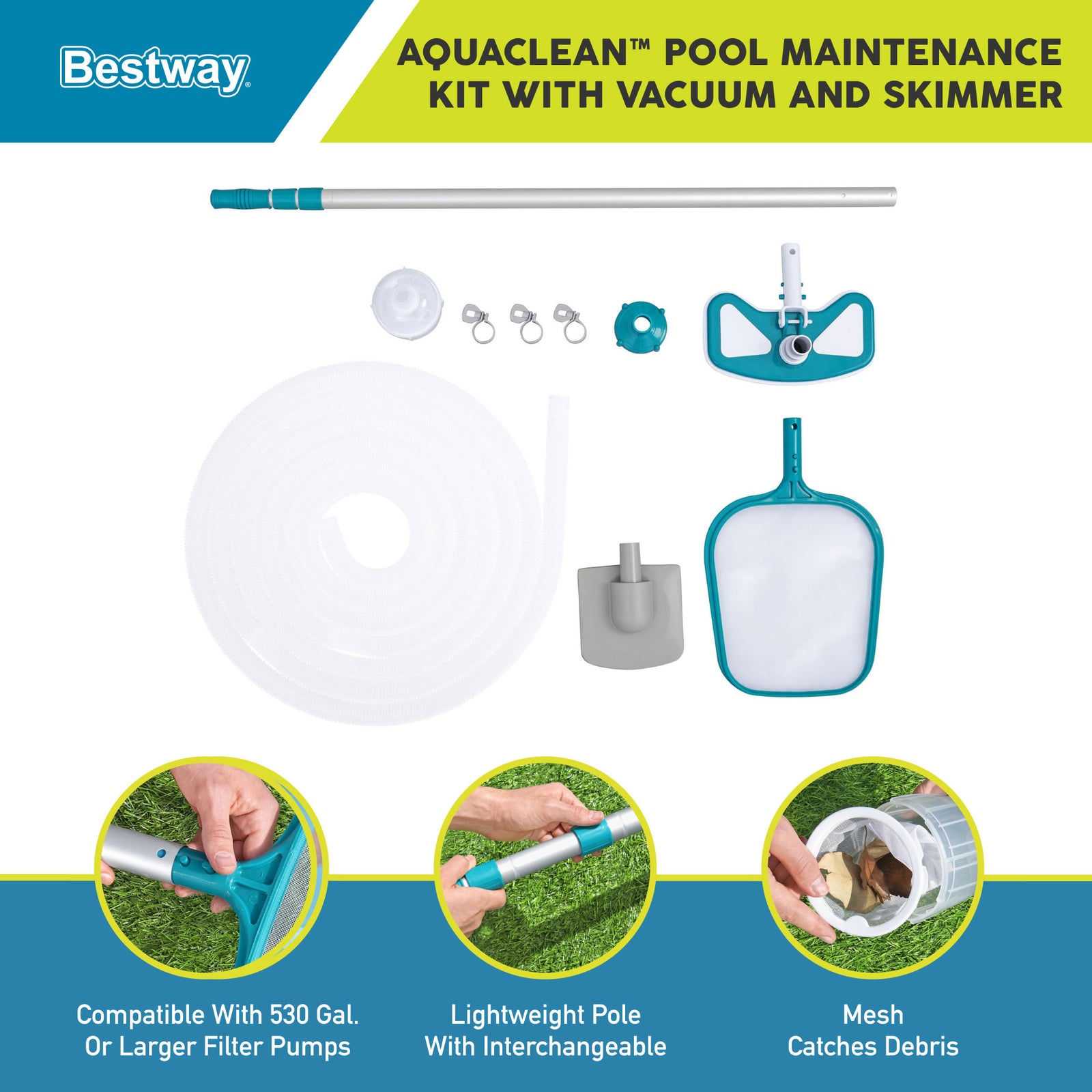 Bestway 58234 Above Ground Pool Cleaning & Maintenance Accessories Set Kit - VMInnovations
