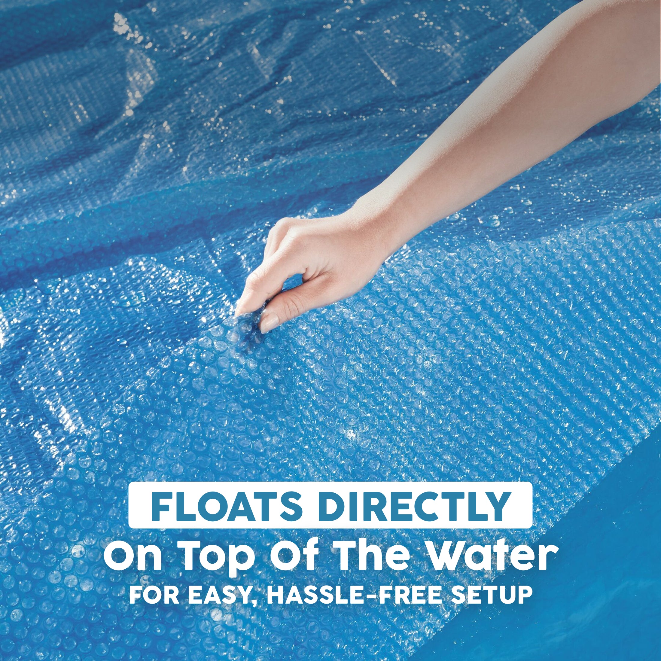 Bestway Round Solar Pool Cover for 10’ Round Above Ground Swimming Pools, Blue - VMInnovations