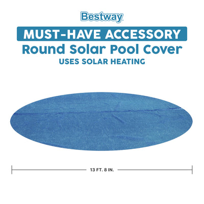 Bestway Flowclear 14 Feet Round Above Ground Pool Solar Pool Cover Only, Blue - VMInnovations