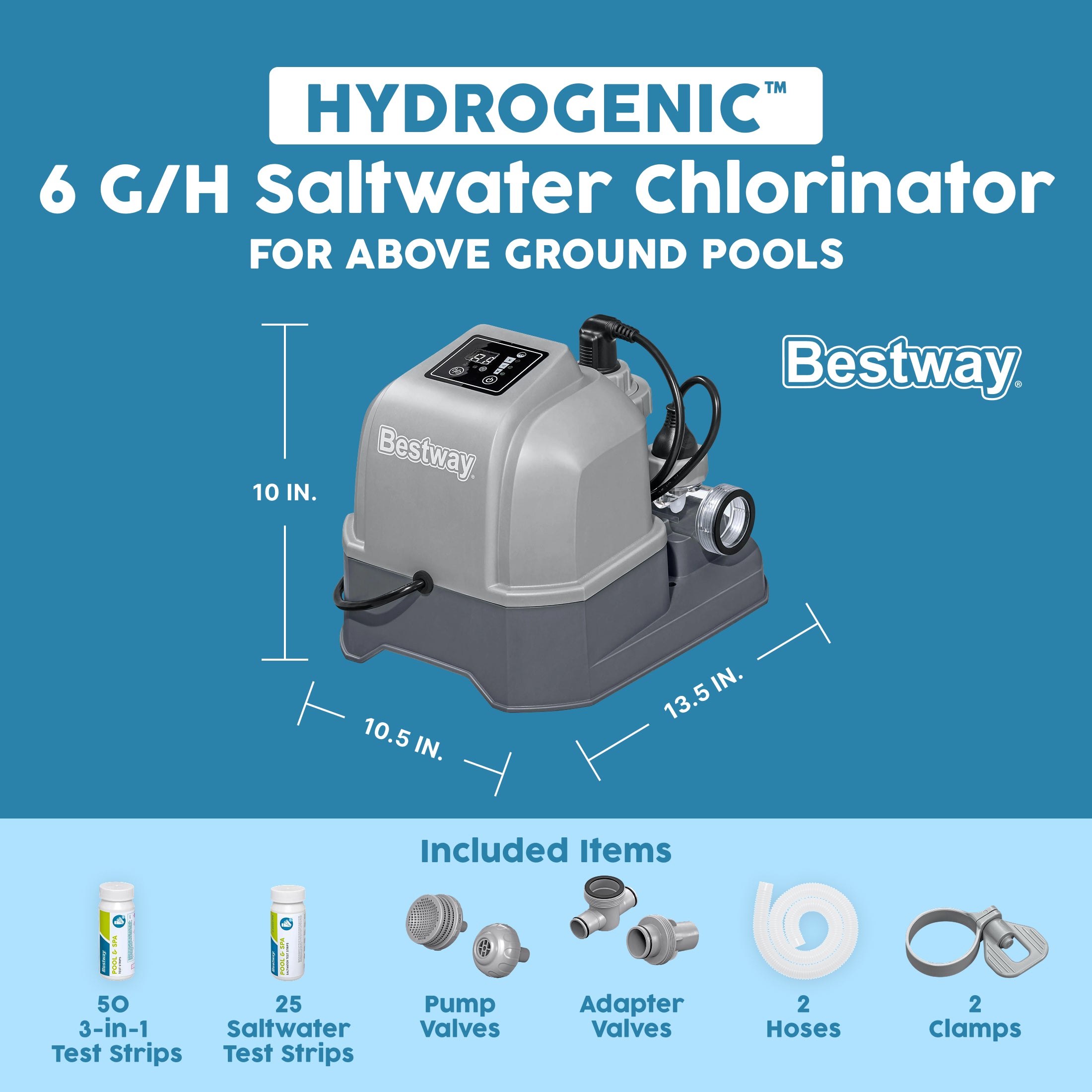 Bestway Flowclear Hydrogenic 6 G/H Digital Self Cleaning Saltwater Chlorinator - VMInnovations