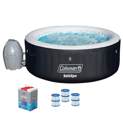 Bestway SaluSpa Portable Hot Tub + Spa Chlorine Kit + Filter Cartridge (3 Pack)