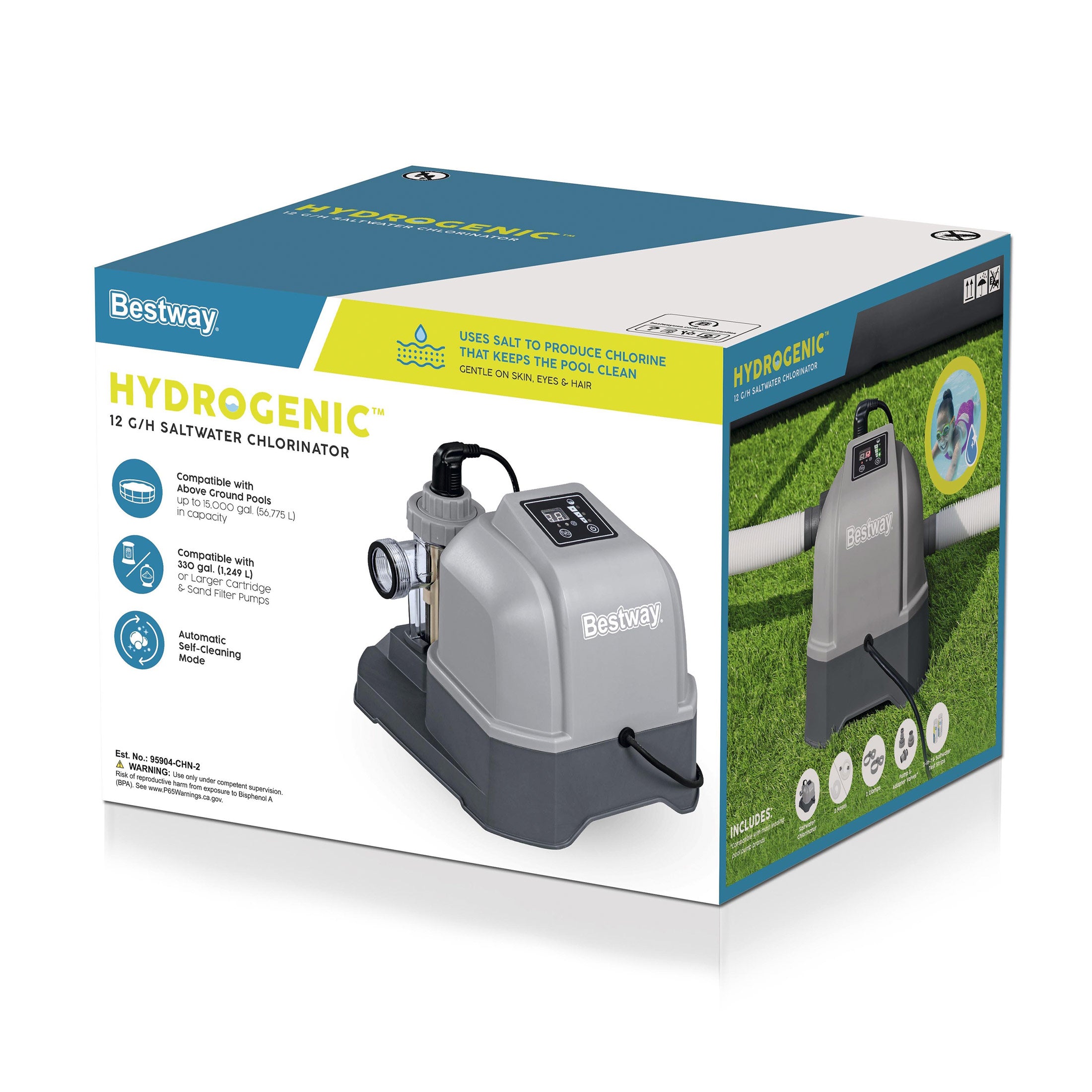 Bestway Hydrogenic 12 G/H Saltwater Chlorinator for Above Ground Swimming Pools - VMInnovations